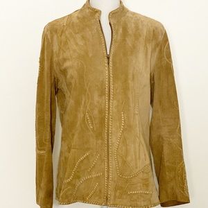 CHICO’S|Embroidered Suede Jacket|Medium